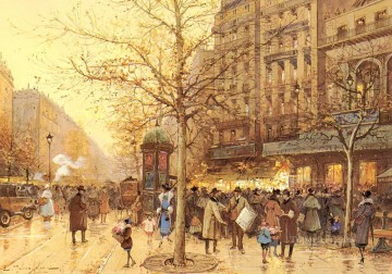 パリ Painting - パリのストリートシーン ウジェーヌ・ガリアン・ラルー